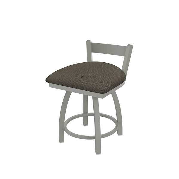 18" Low Back Swivel Vanity Stool, Nickel Finish, Graph Chalice Seat